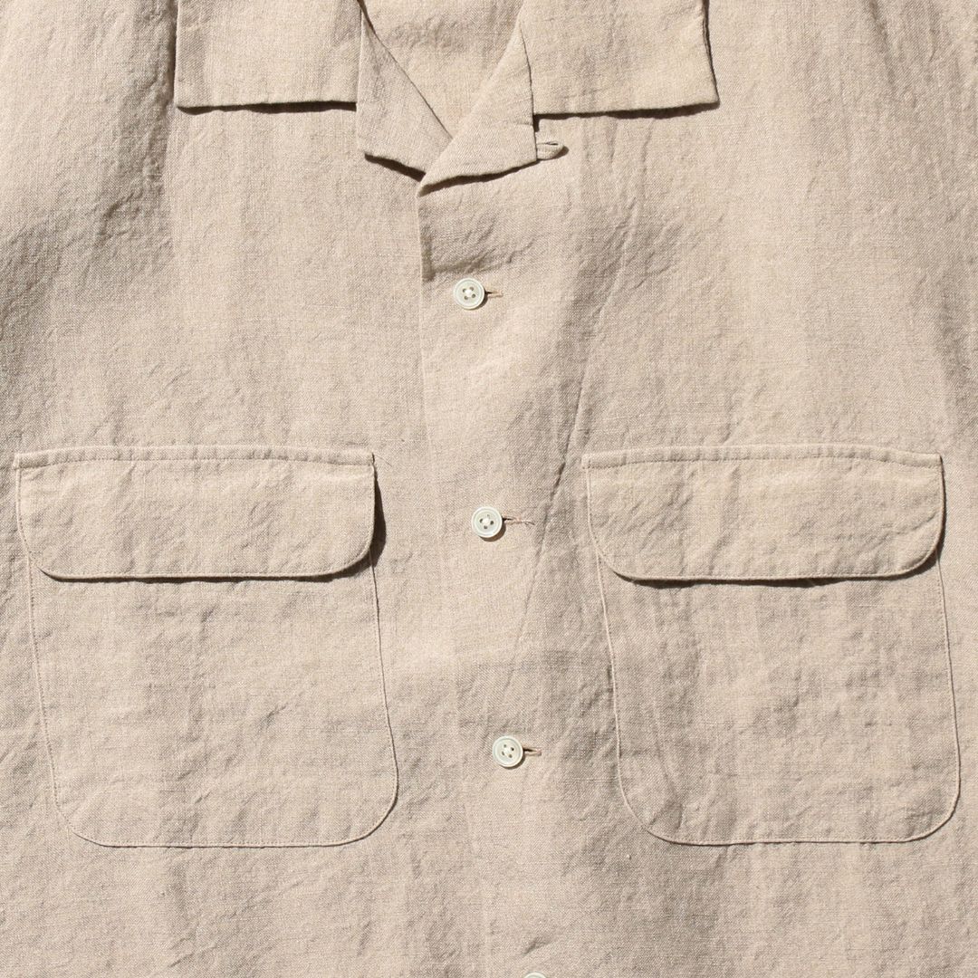 Open Collar 1/40 Linen Shirt