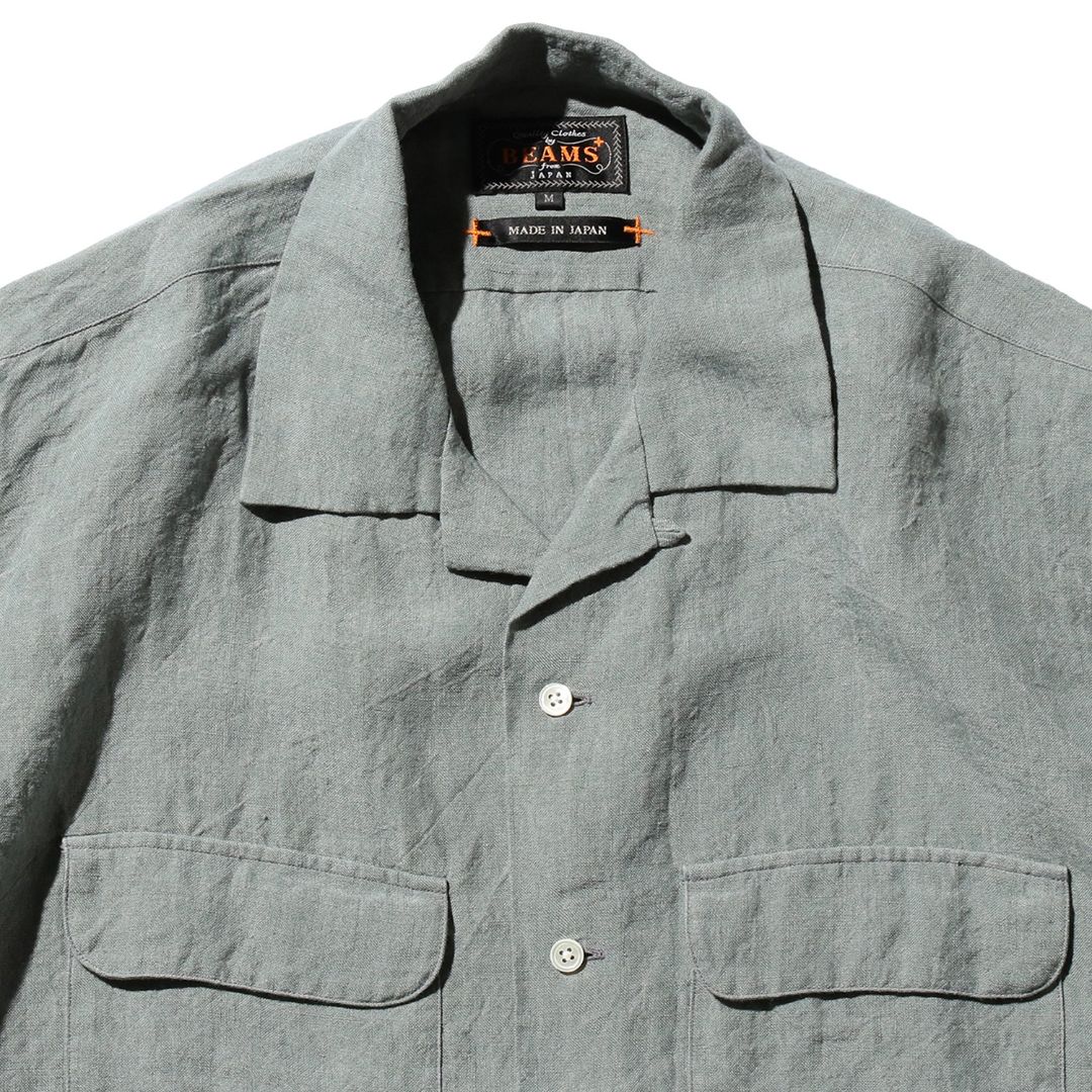Beams Plus Open Collar 1/40 Linen Shirt | thegoodlife. UAE