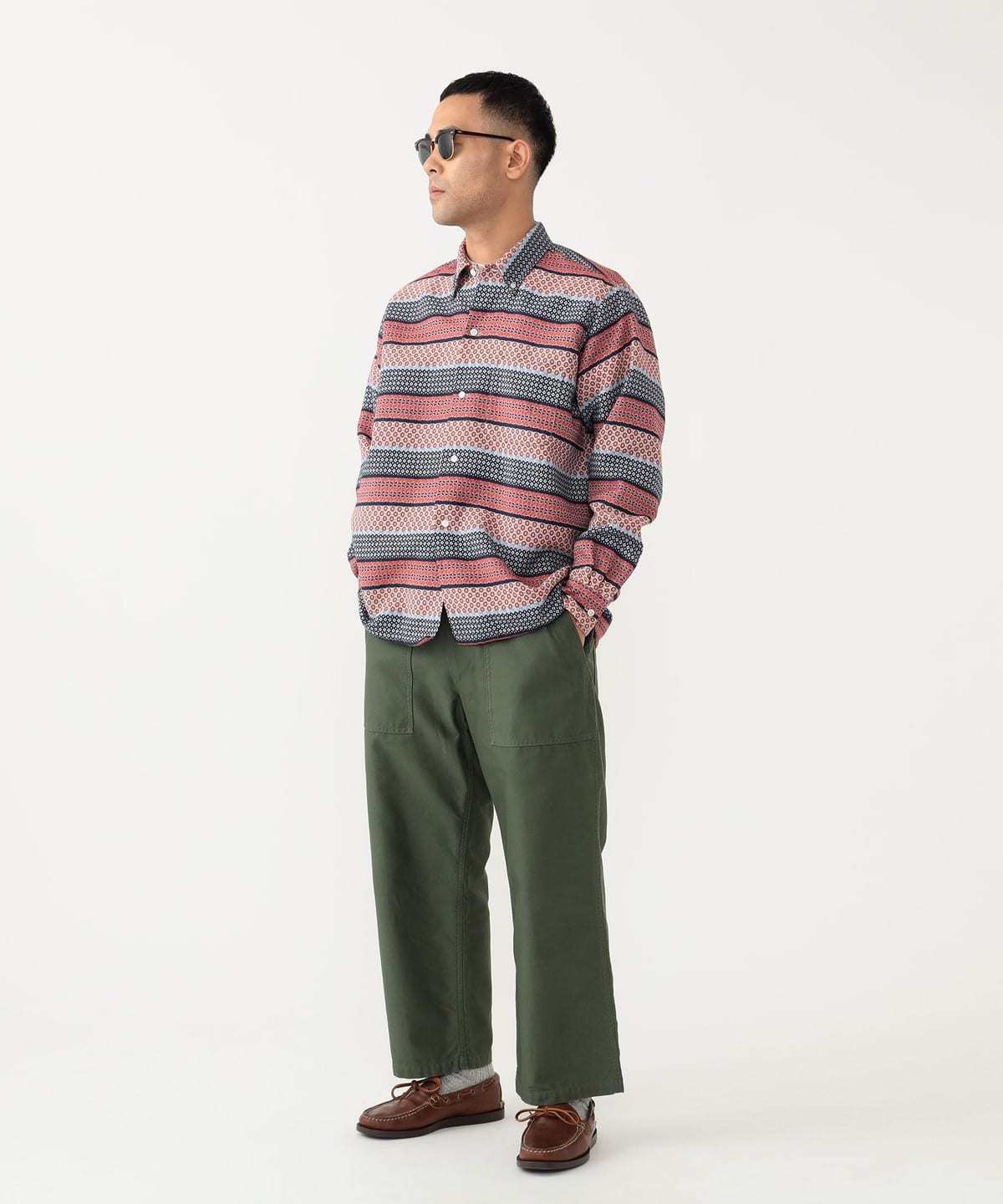 Beams Plus - Open B.D. Fine Pattern Jacquard Stripe - Shirt - thegoodlife.