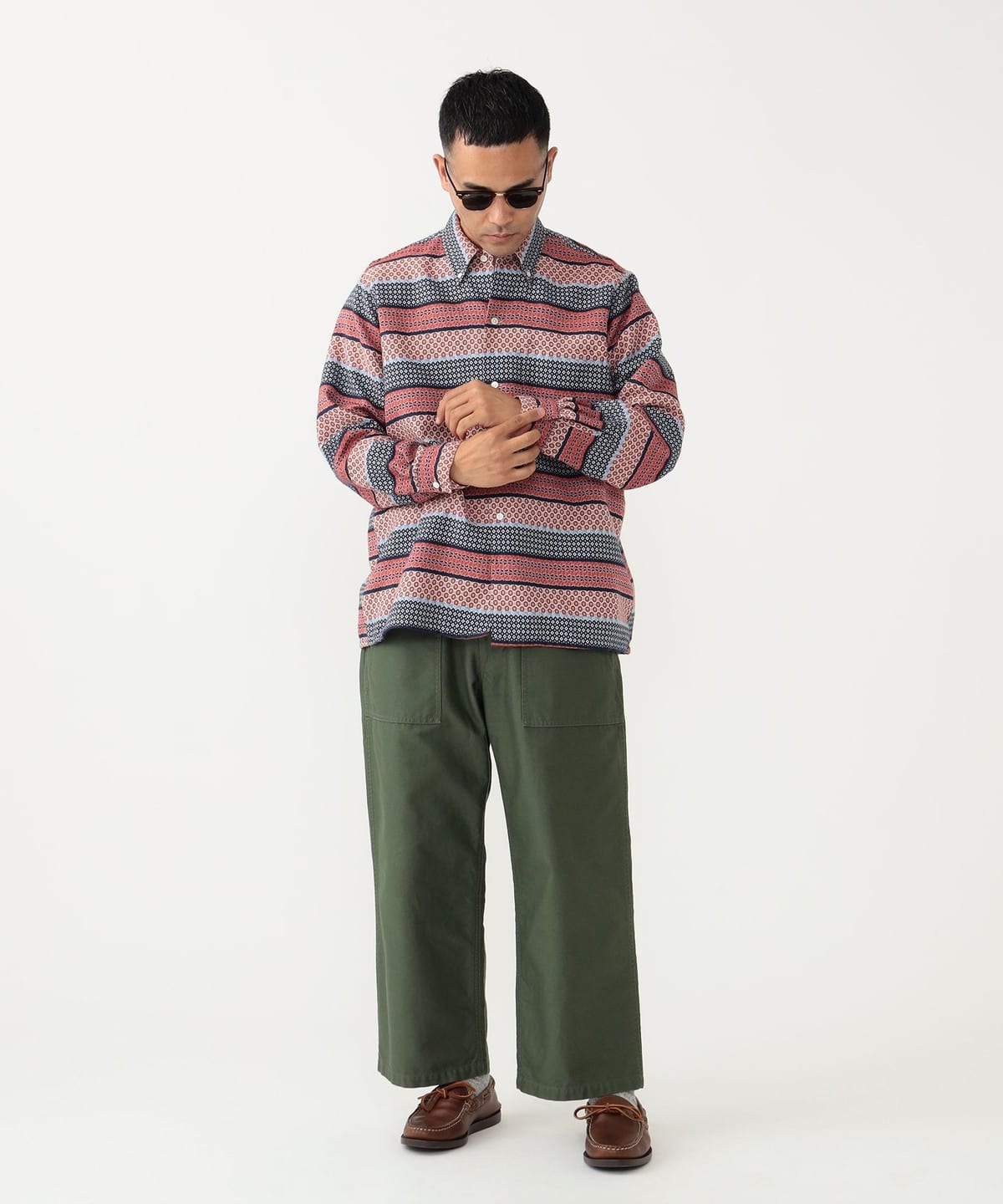Beams Plus - Open B.D. Fine Pattern Jacquard Stripe - Shirt - thegoodlife.