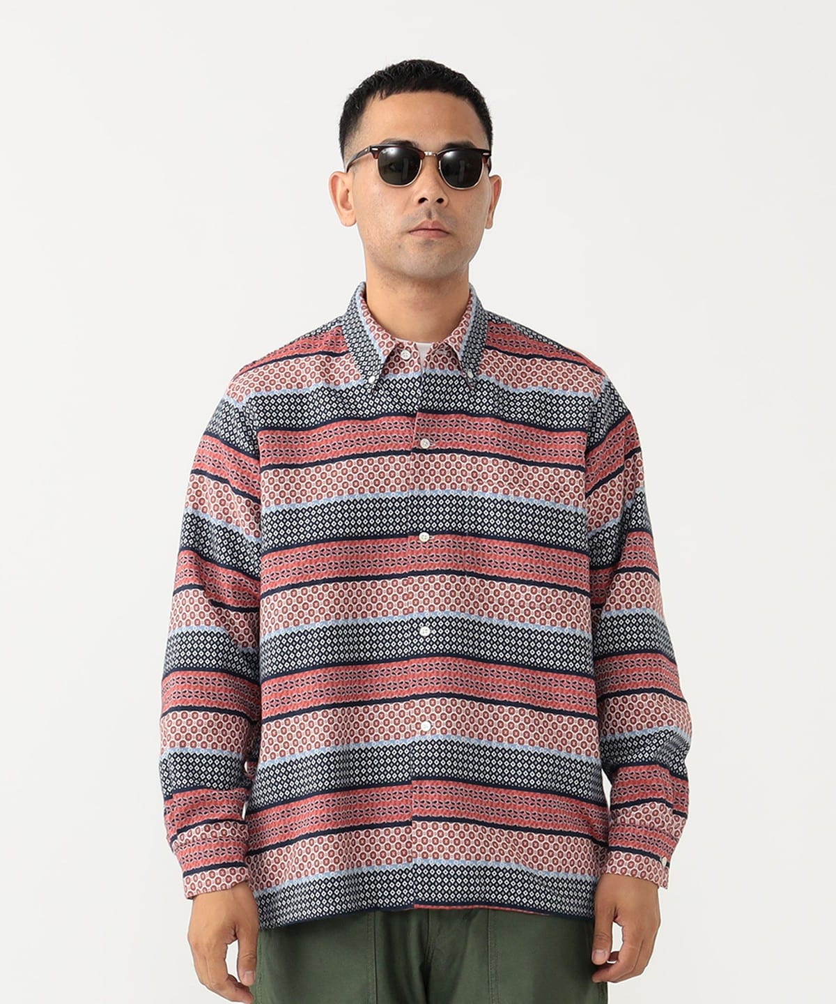 Beams Plus - Open B.D. Fine Pattern Jacquard Stripe - Shirt - thegoodlife.