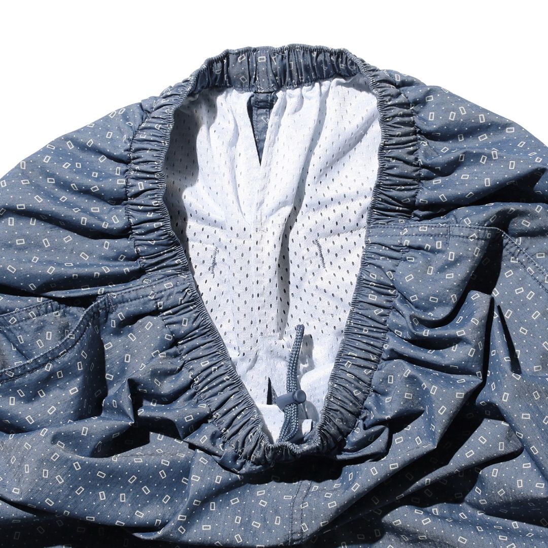 Beams Plus MIL Athletic Shorts NYCO Indigo Chambray Discharge Print | thegoodlife. UAE