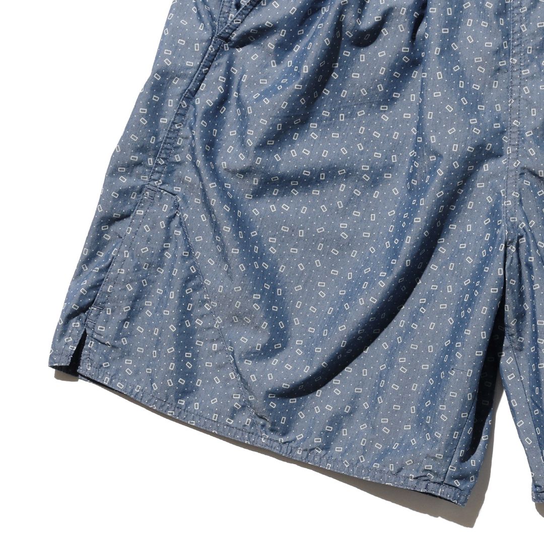 Beams Plus MIL Athletic Shorts NYCO Indigo Chambray Discharge Print | thegoodlife. UAE