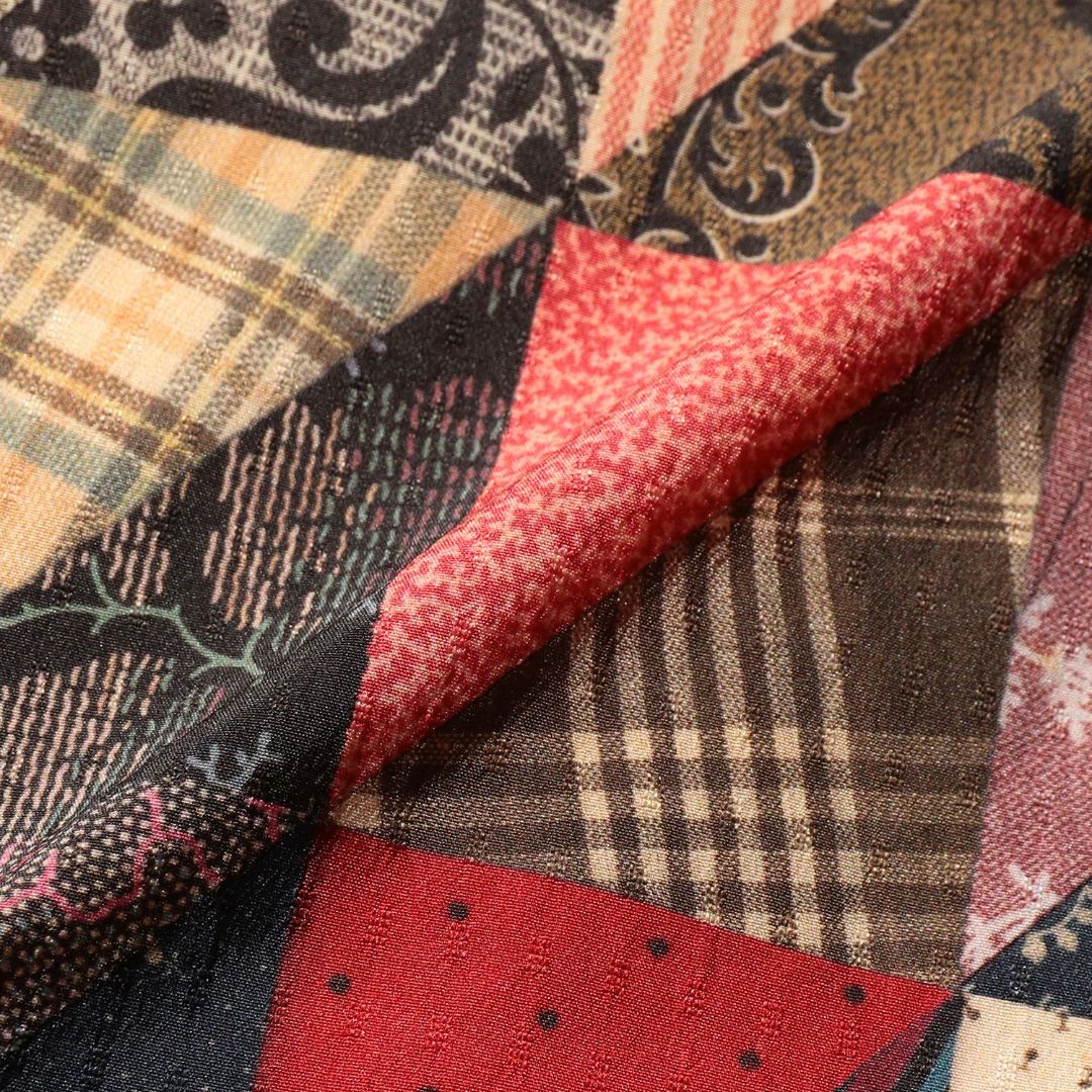 Beams Plus Plain Front Shorts Polyester Dobby Patchwork Print | thegoodlife. UAE