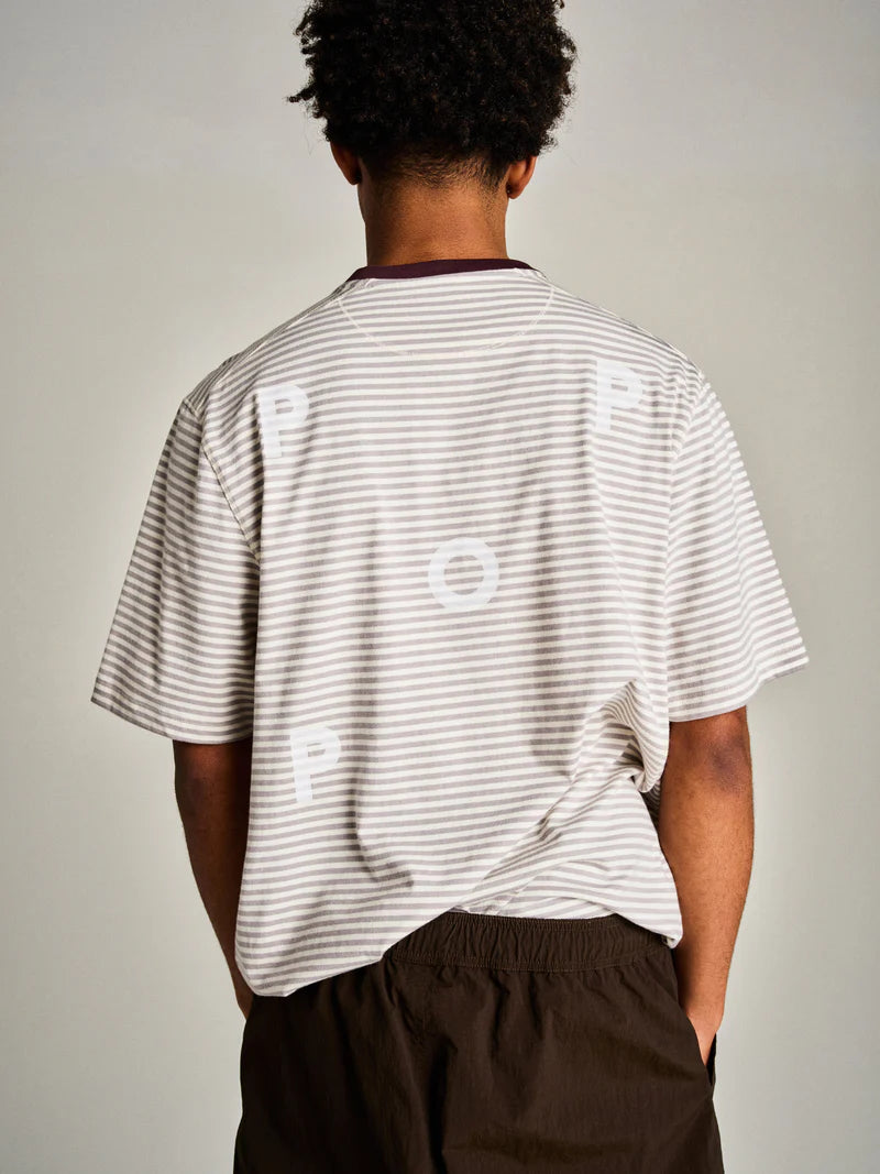 Pop Trading Company Striped Logo T-Shirt | thegoodlife. UAE