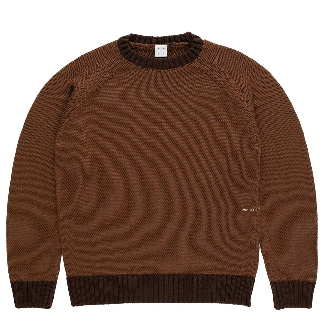 Pop Trading Company Knitted Logo Crewneck | thegoodlife. UAE