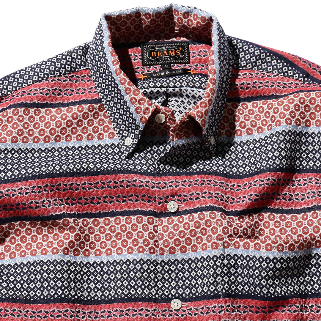 Beams Plus - Open B.D. Fine Pattern Jacquard Stripe - Shirt - thegoodlife.
