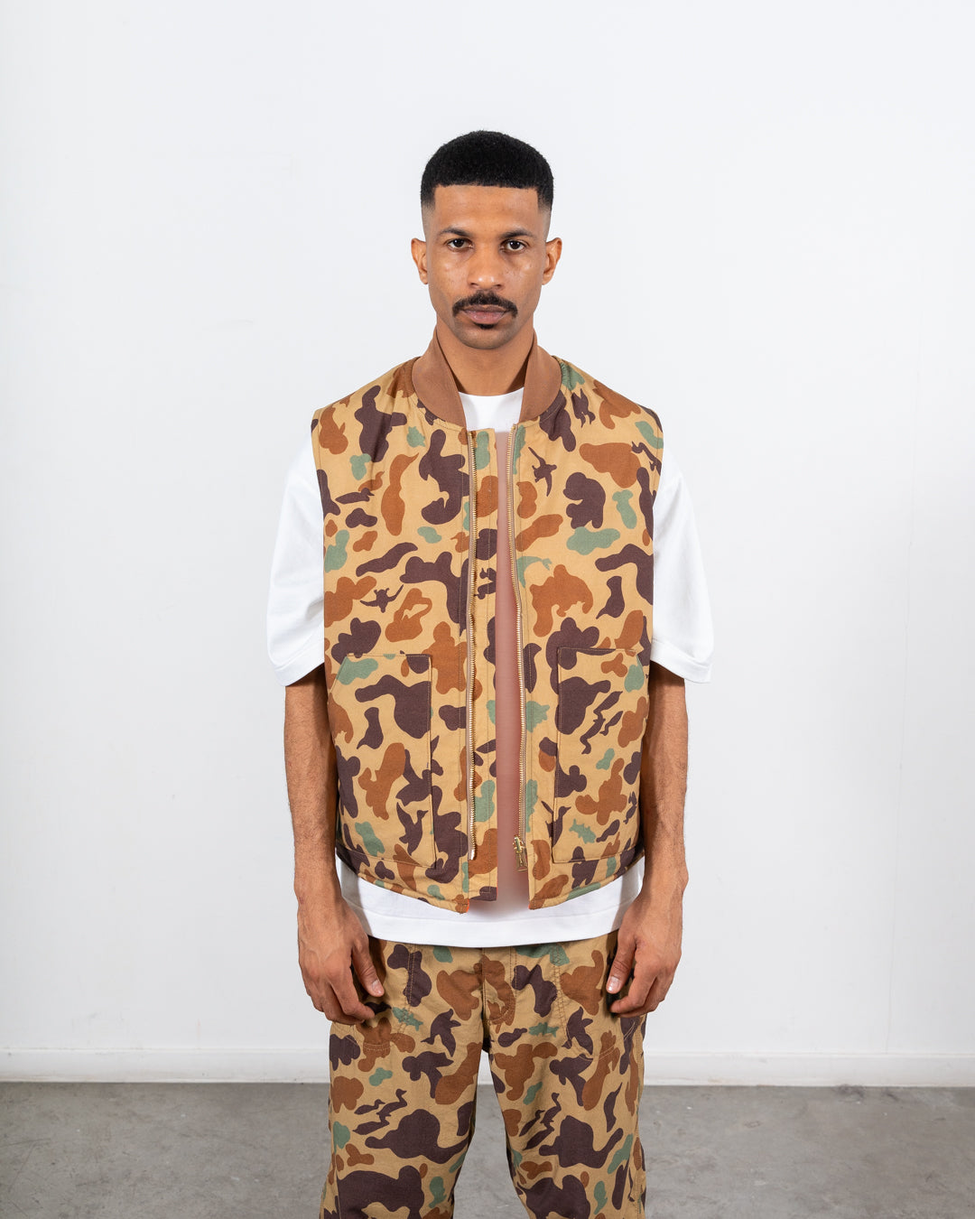 Beams Plus WORK Puff Vest Reversible Animal Print | thegoodlife. UAE