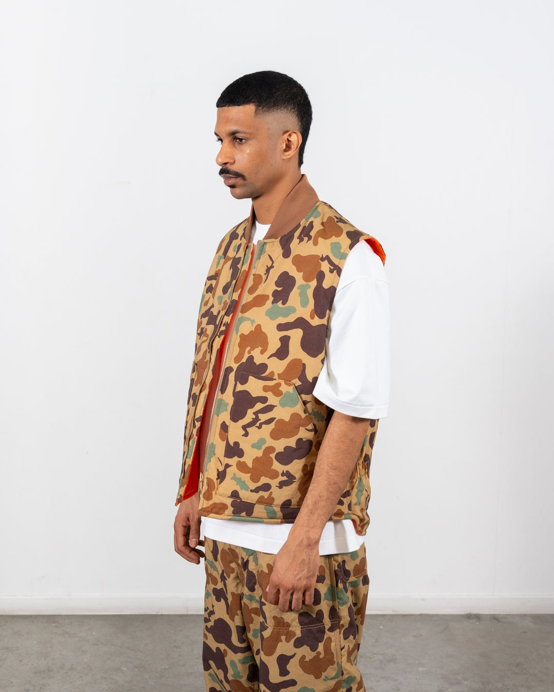 Beams Plus WORK Puff Vest Reversible Animal Print | thegoodlife. UAE