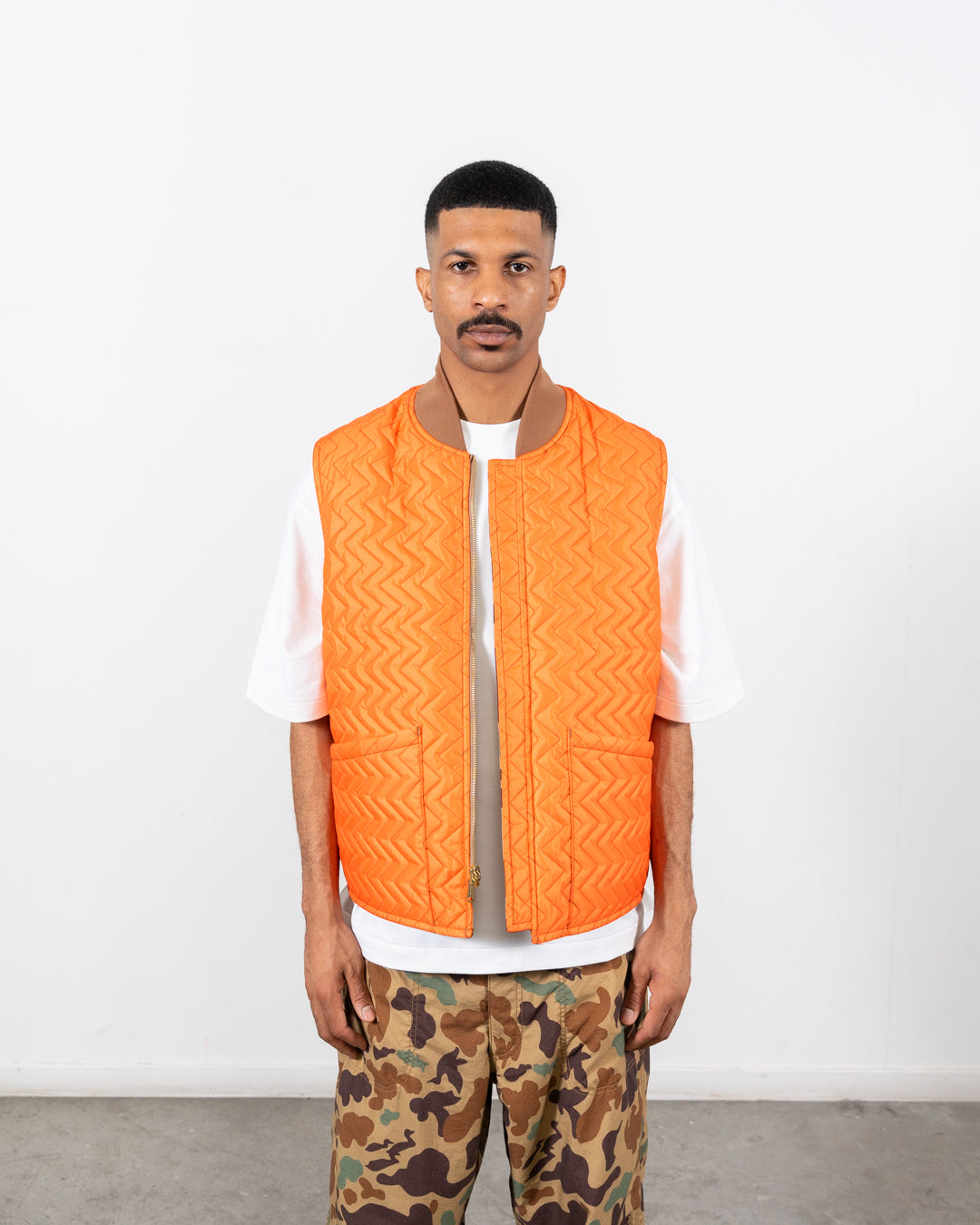 Beams Plus WORK Puff Vest Reversible Animal Print | thegoodlife. UAE