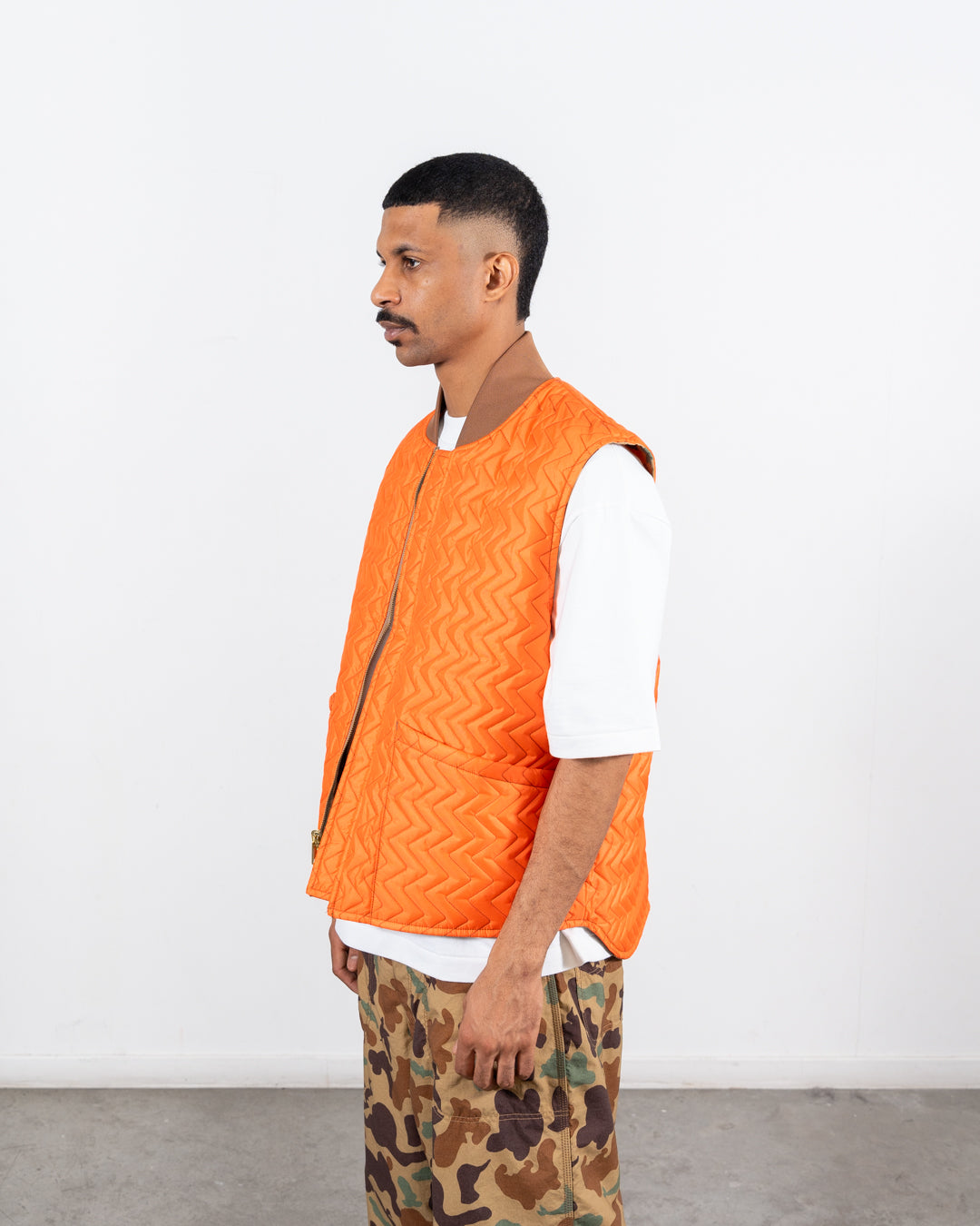 Beams Plus WORK Puff Vest Reversible Animal Print | thegoodlife. UAE