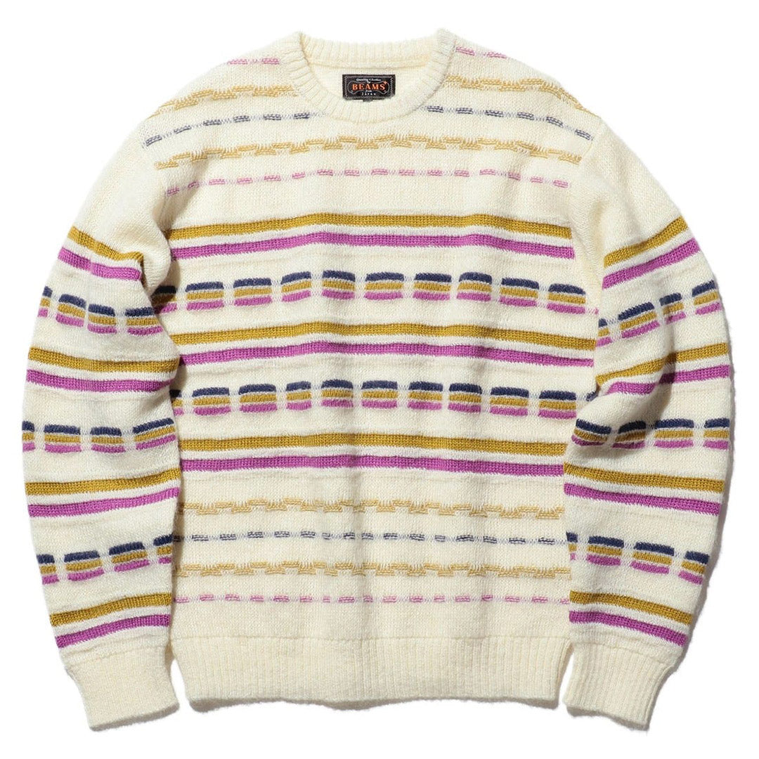 Beams Plus Crew Jacquard Stripe | thegoodlife. UAE