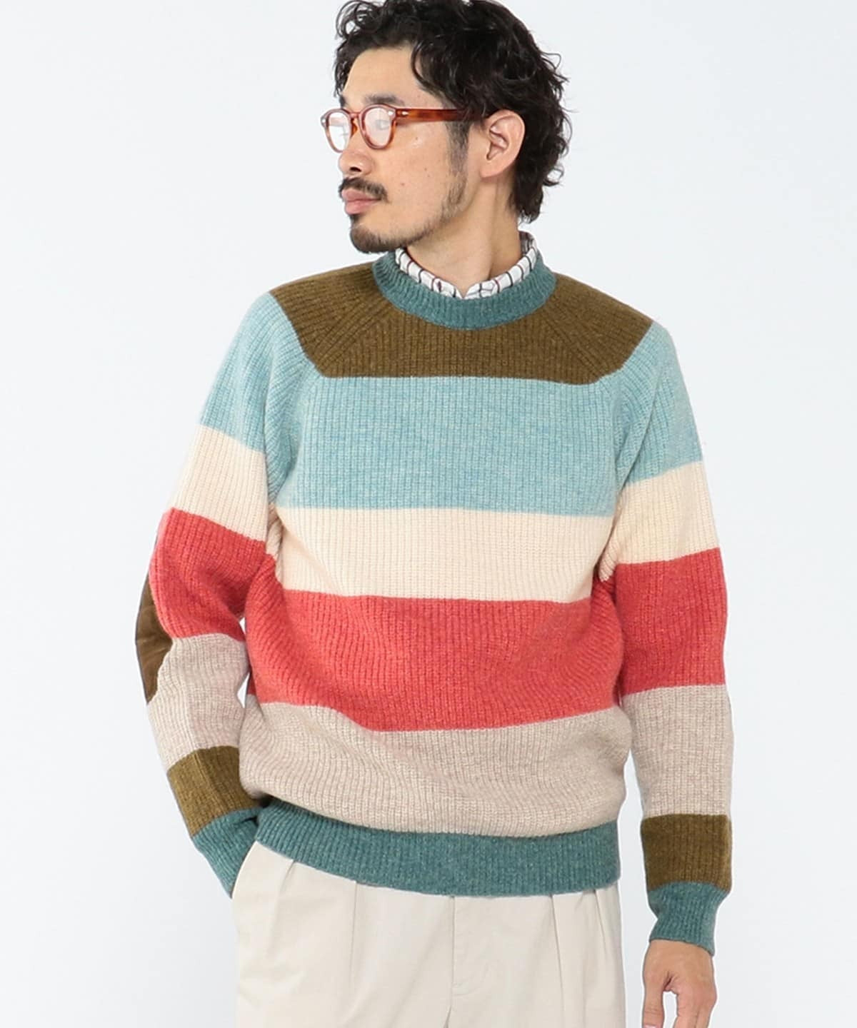 Beams Plus Crew Multi Stripe 5G | thegoodlife. UAE