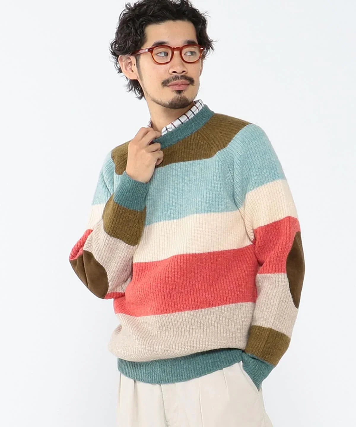 Beams Plus Crew Multi Stripe 5G | thegoodlife. UAE