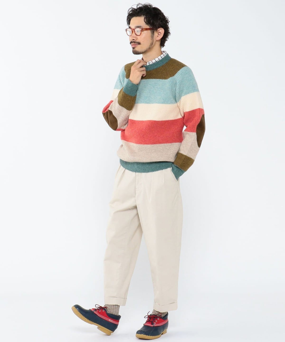 Beams Plus Crew Multi Stripe 5G | thegoodlife. UAE