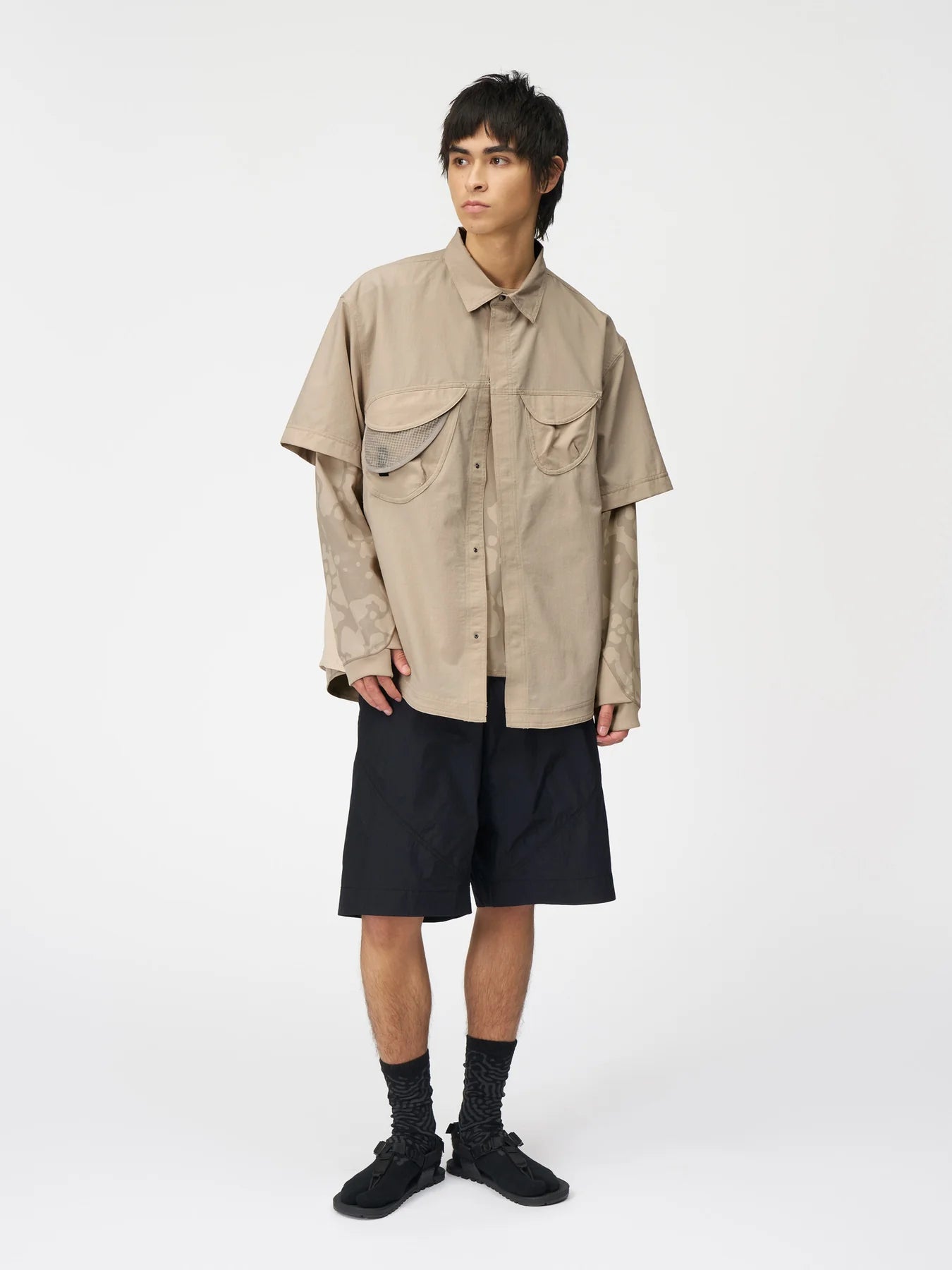 S/S Asymmetric Camp Shirt