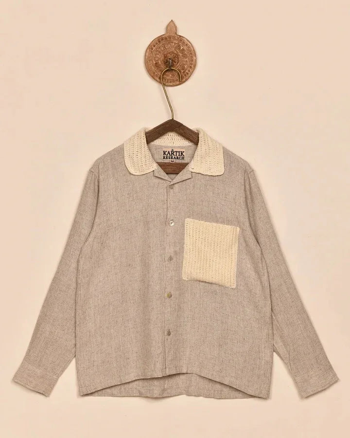 Kartik Research Crochet Collar Shirt | thegoodlife. UAE
