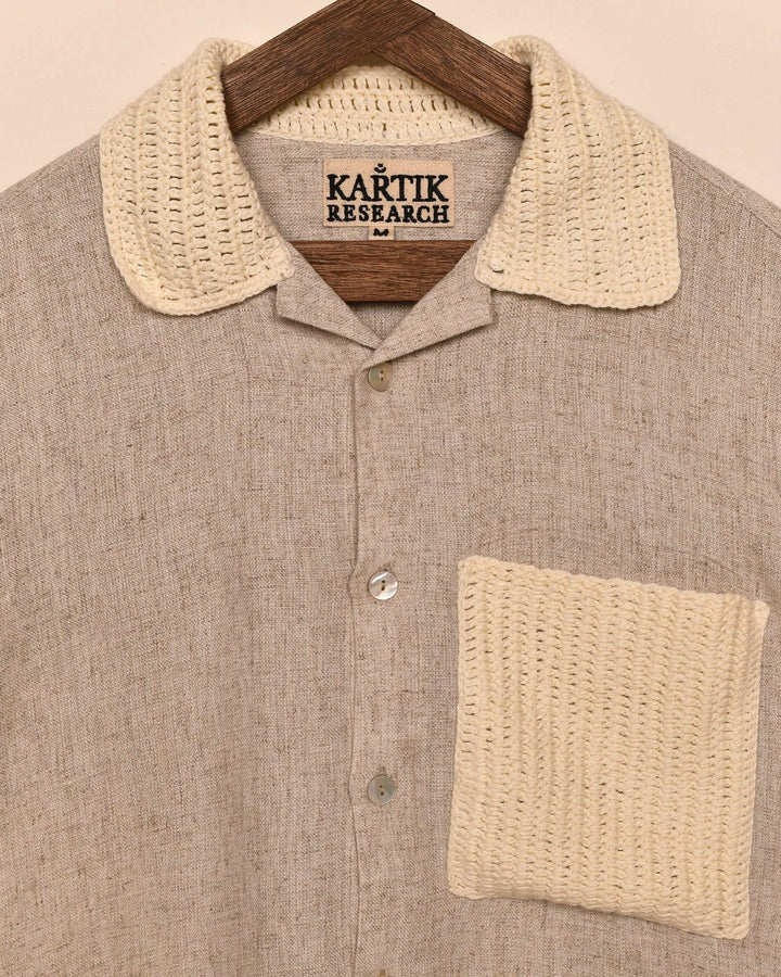 Kartik Research Crochet Collar Shirt | thegoodlife. UAE