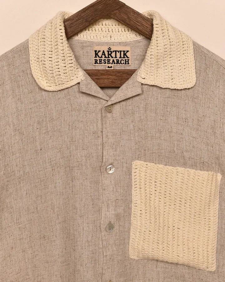 Kartik Research Crochet Collar Shirt | thegoodlife. UAE