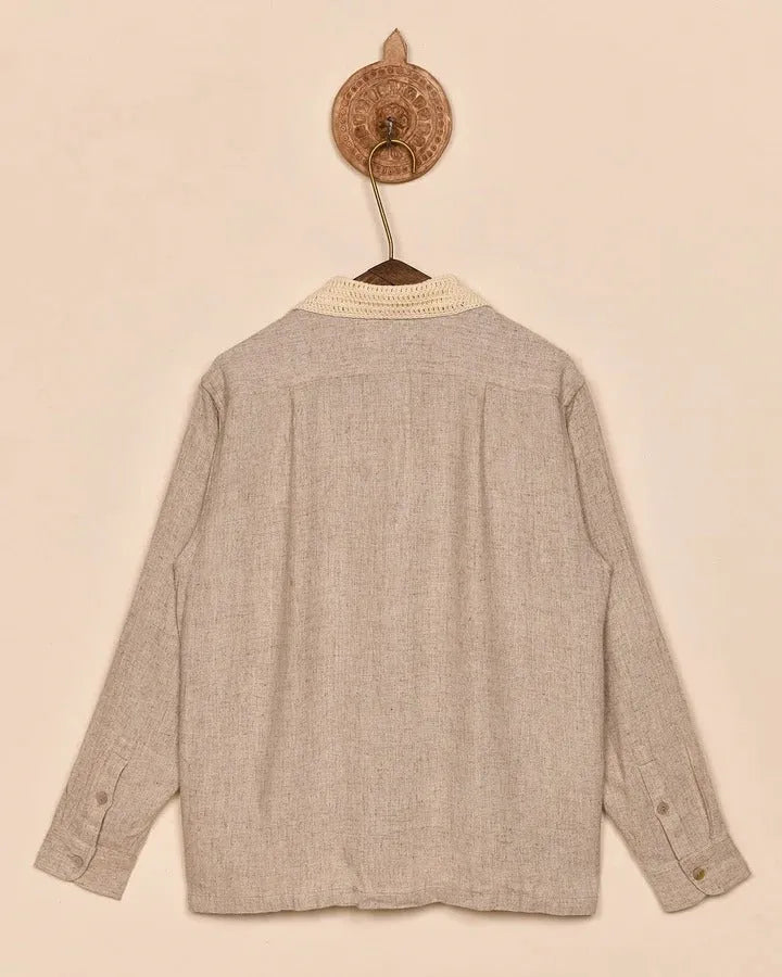Kartik Research Crochet Collar Shirt | thegoodlife. UAE
