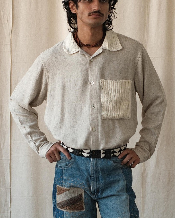 Crochet Collar Shirt