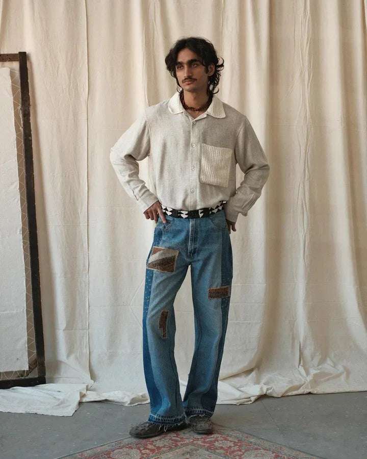 Kartik Research Crochet Collar Shirt | thegoodlife. UAE
