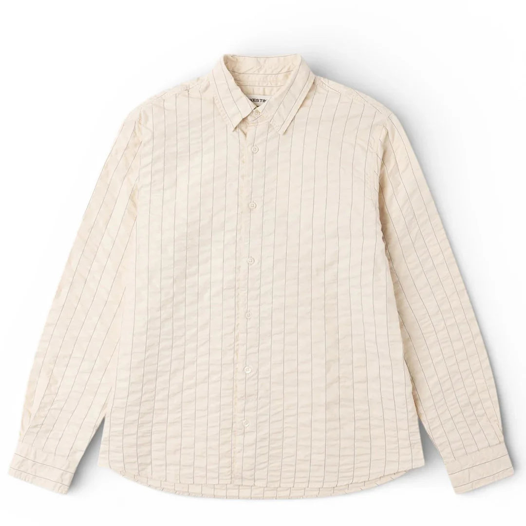 Kestin Dirleton Shirt In Ecru Seersucker Stripe | thegoodlife. UAE