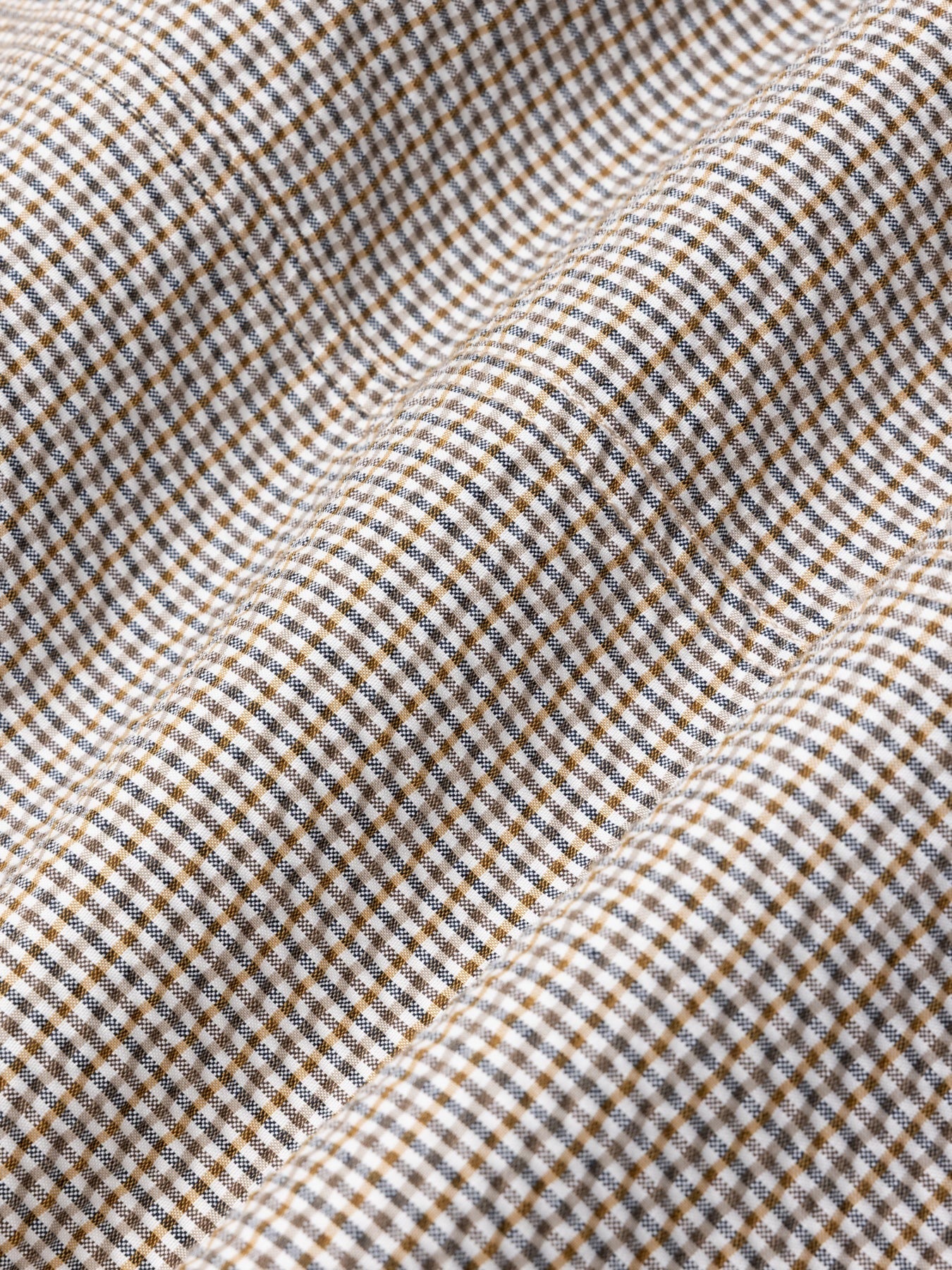 Kestin Huntly Jacket In Ecru / Brown Gingham Seersucker | thegoodlife. UAE