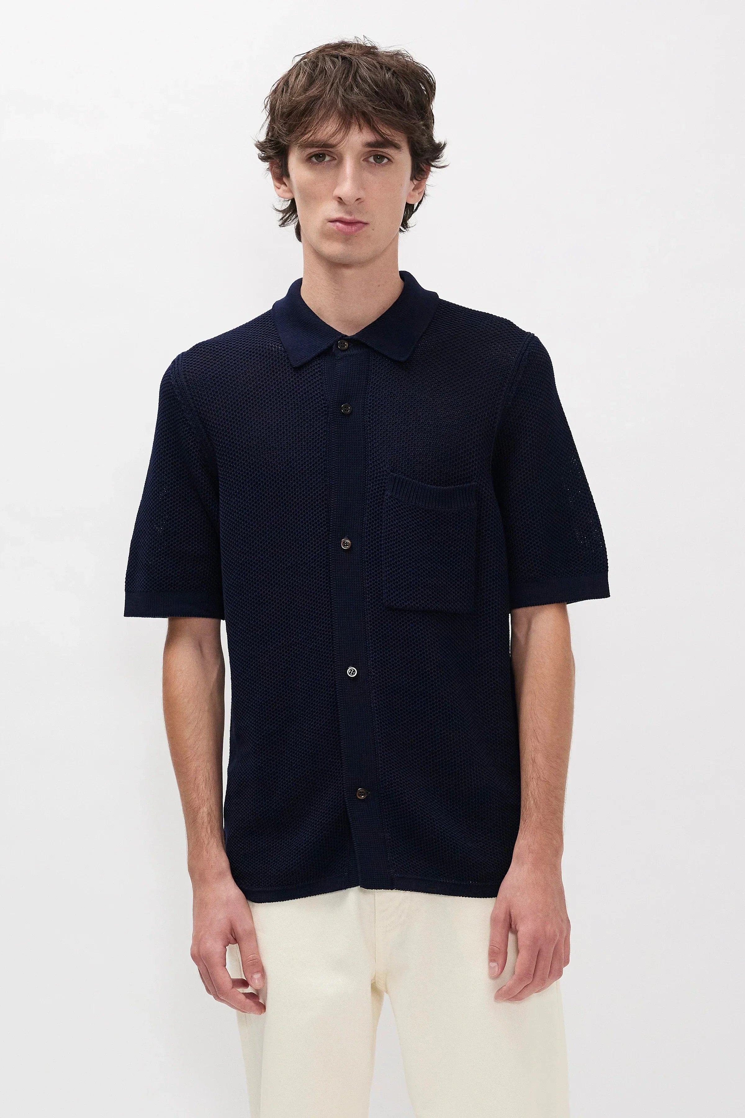 Norse Projects Fredensborg Mercerised Cotton Knitted Shirt | thegoodlife. UAE