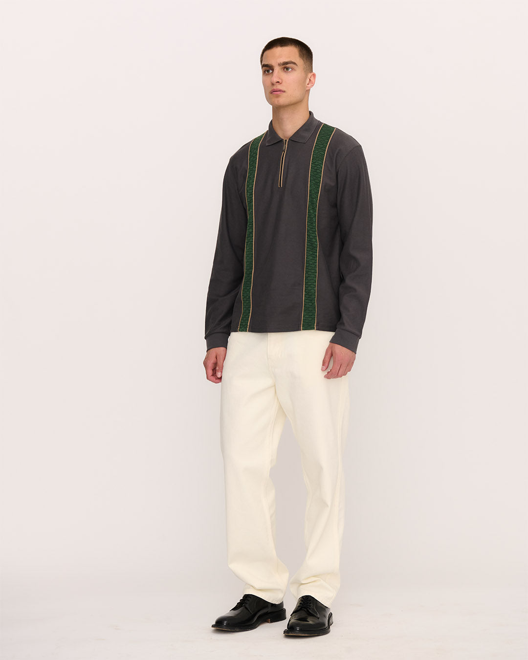 Palmes Lace LS Zip Polo | thegoodlife. UAE