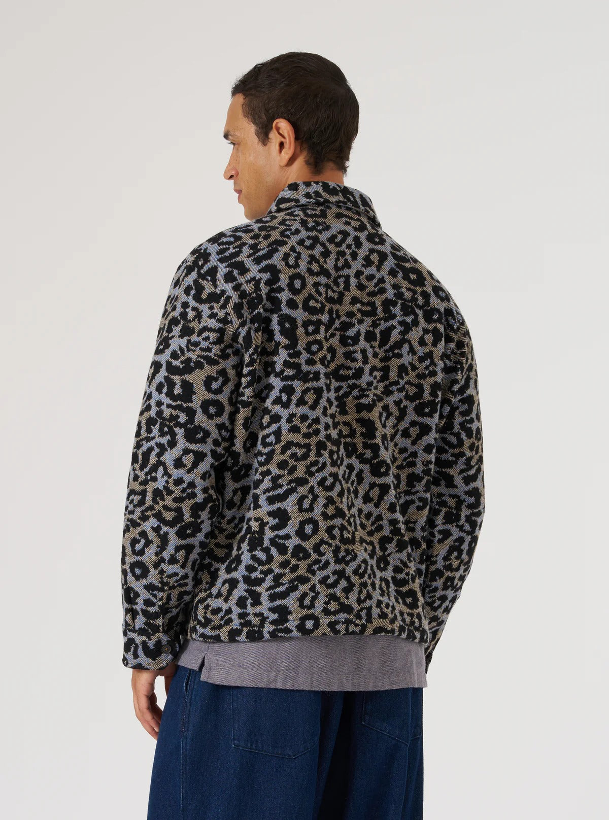 Universal Works Blue Leopard Flower Wool Club Jacket | thegoodlife. UAE