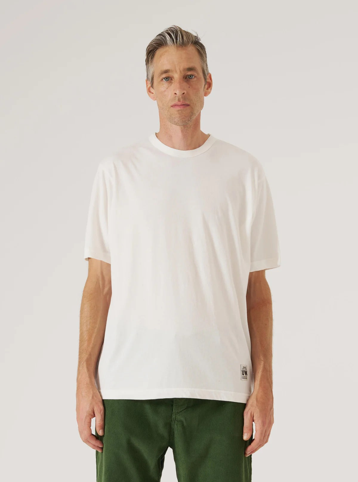 Universal Works Ecru Single Jersey Core Tee | thegoodlife. UAE