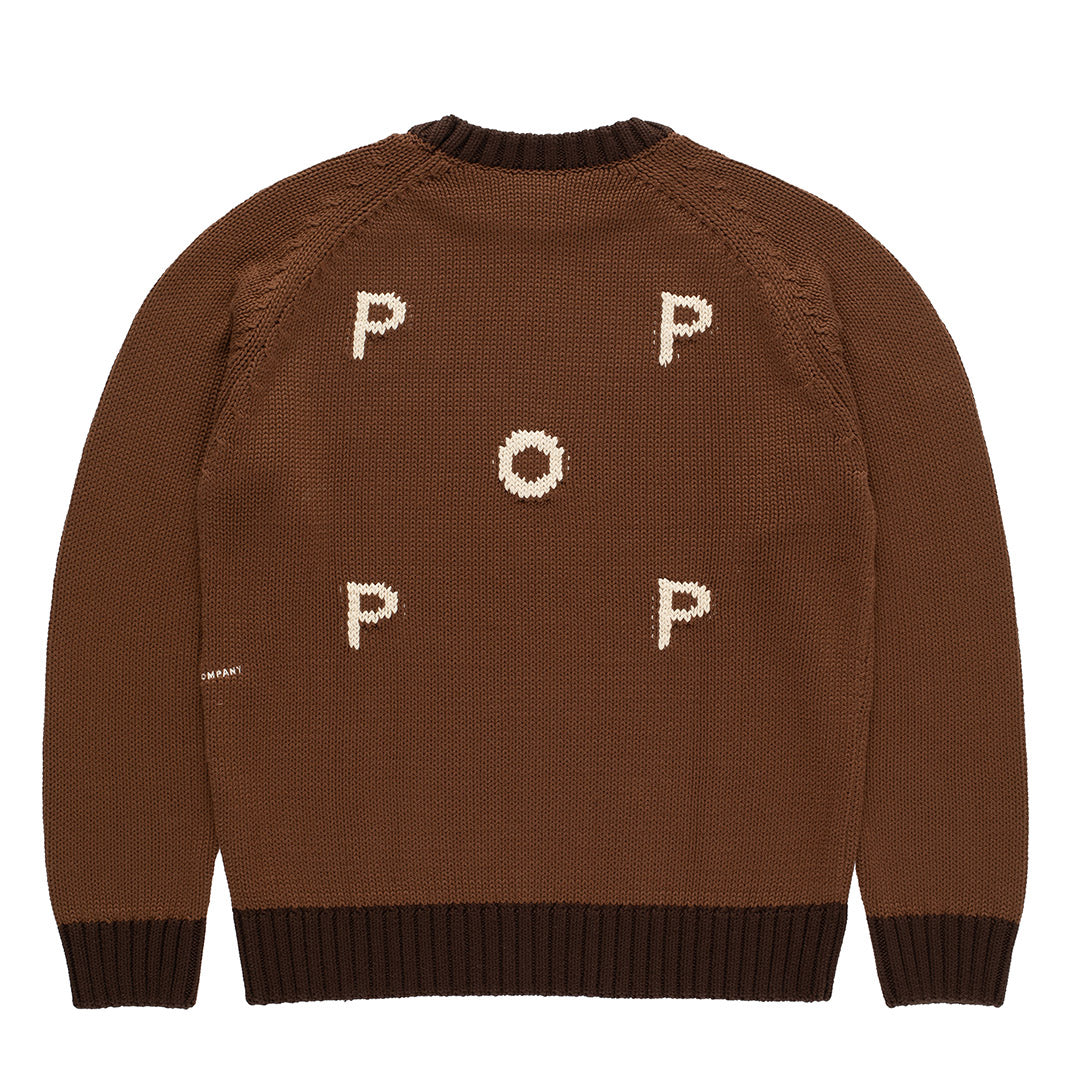 Pop Trading Company Knitted Logo Crewneck | thegoodlife. UAE