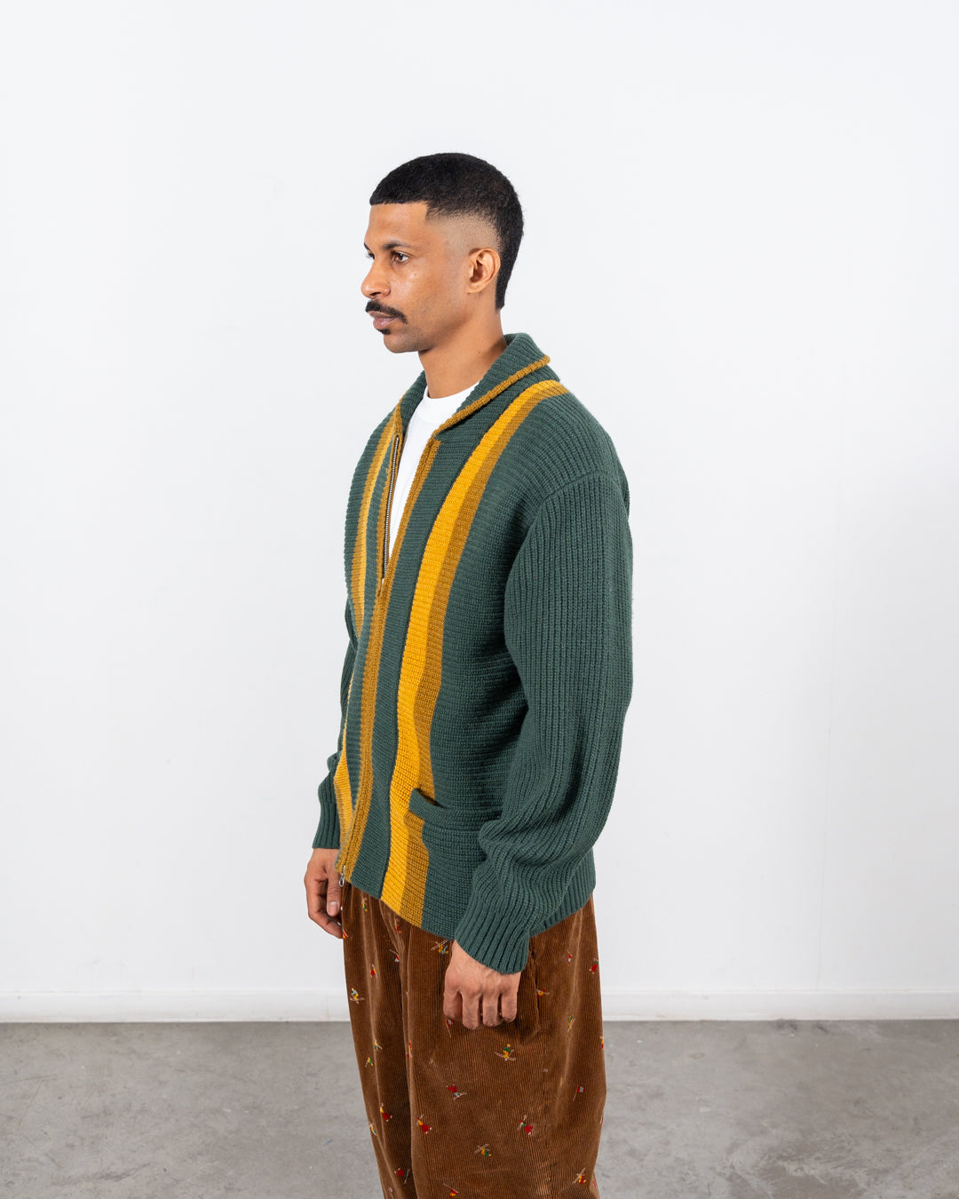 Beams Plus - Full Zip Shawl Collar Knit - Sweater - thegoodlife.