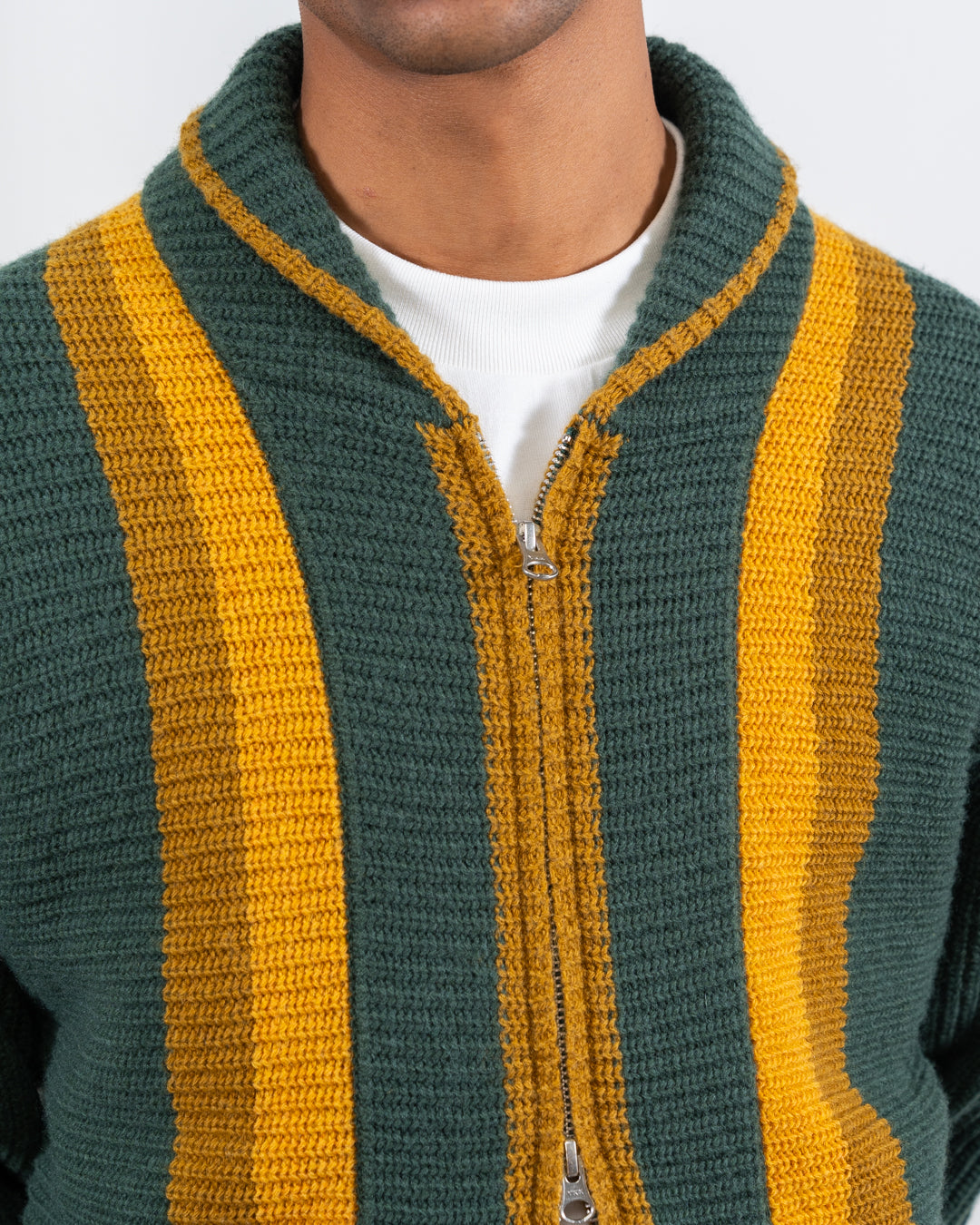 Beams Plus - Full Zip Shawl Collar Knit - Sweater - thegoodlife.