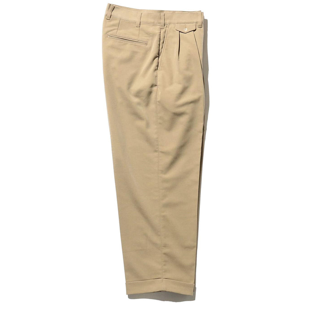 Beams Plus 2 Pleats Trousers PE Twill in Sand for Men | thegoodlife.