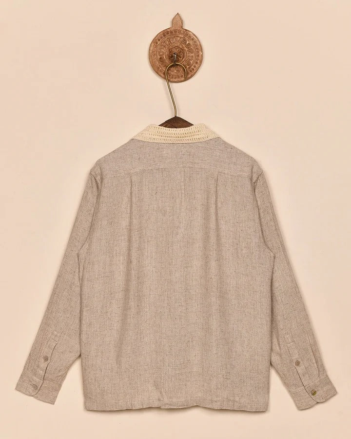 Kartik Research Crochet Collar Shirt | thegoodlife. UAE