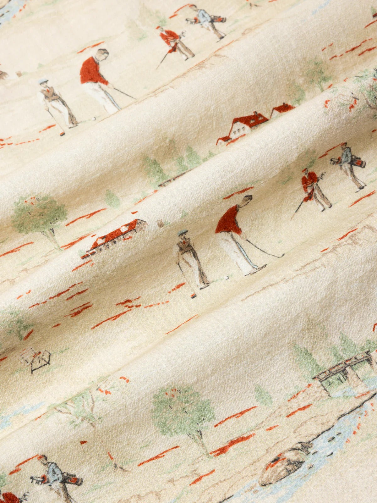 Kestin Crammond Shirt In Oatmeal Golf Print | thegoodlife. UAE