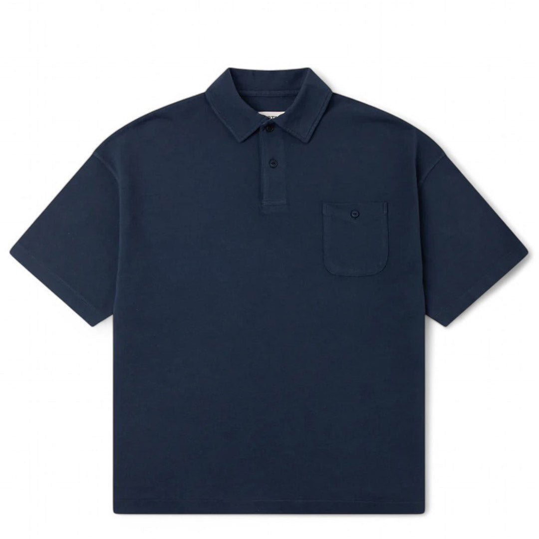 Dunn Oversized Polo In Navy Piquet