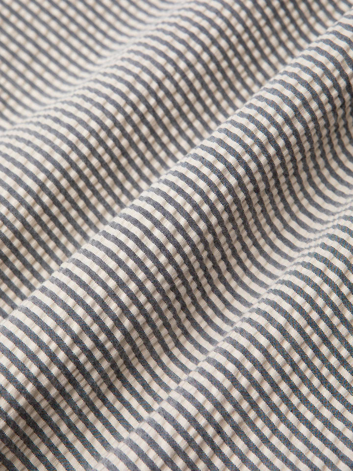 Tain Shirt In Ecru / Blue Stripe Seersucker