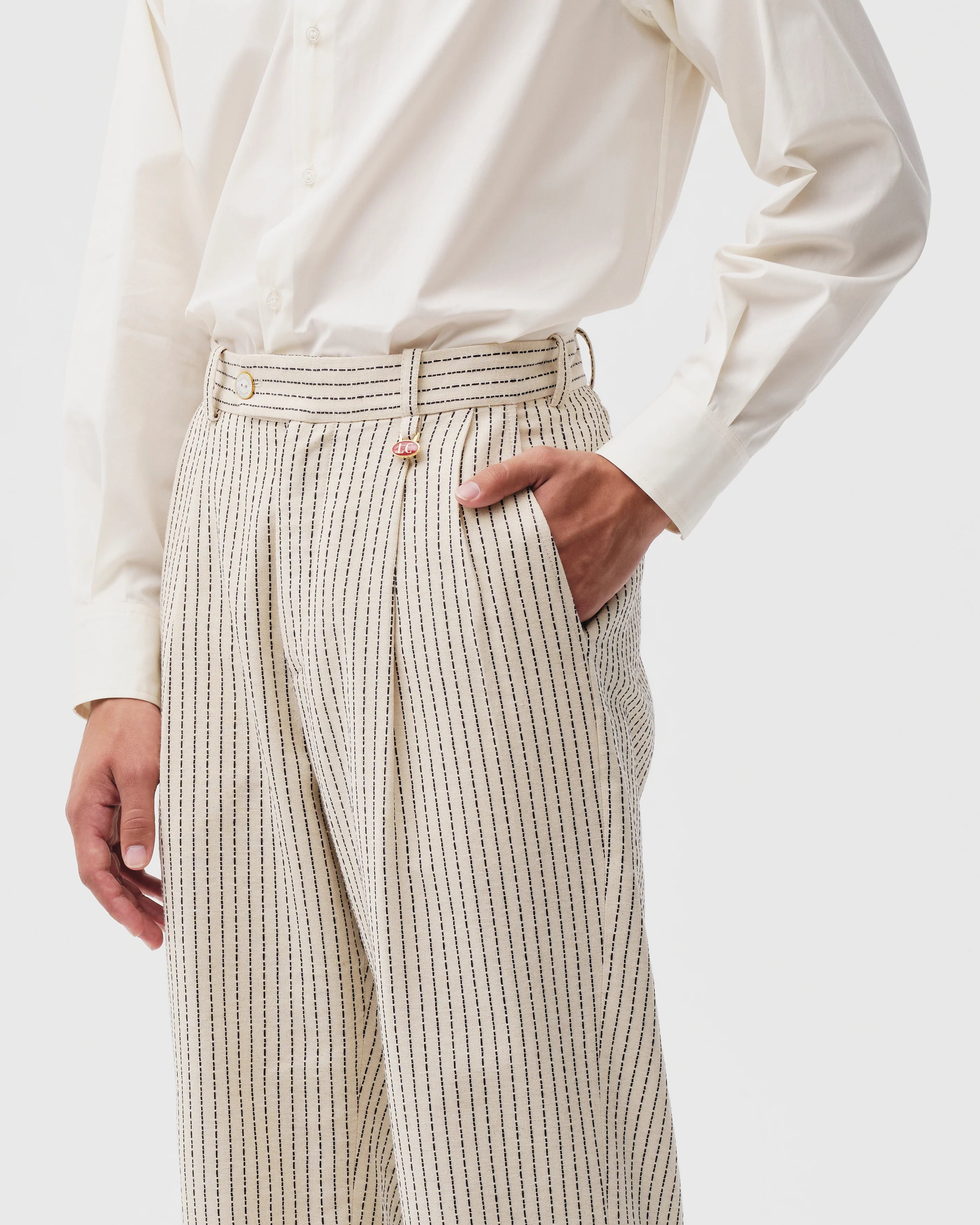 White Pinstripe Pants