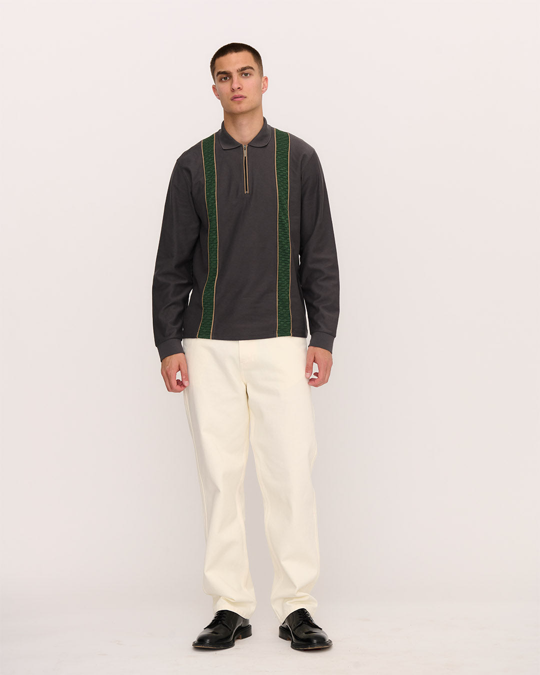Palmes Lace LS Zip Polo | thegoodlife. UAE
