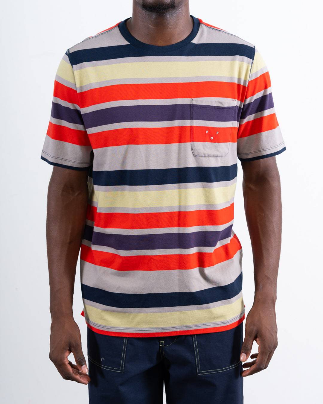 Pop Trading Company - Striped Pocket T-Shirt - T-Shirt - thegoodlife.