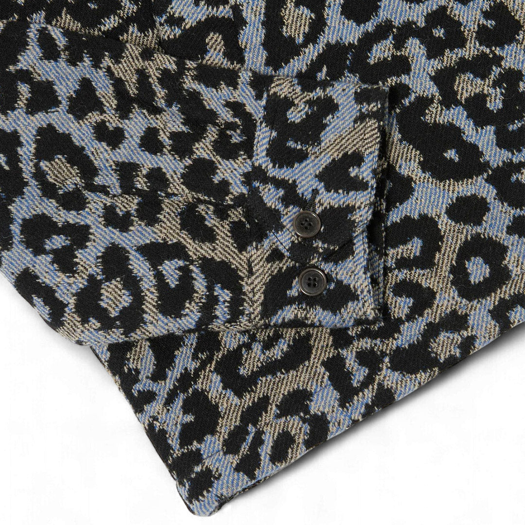 Universal Works Blue Leopard Flower Wool Club Jacket | thegoodlife. UAE